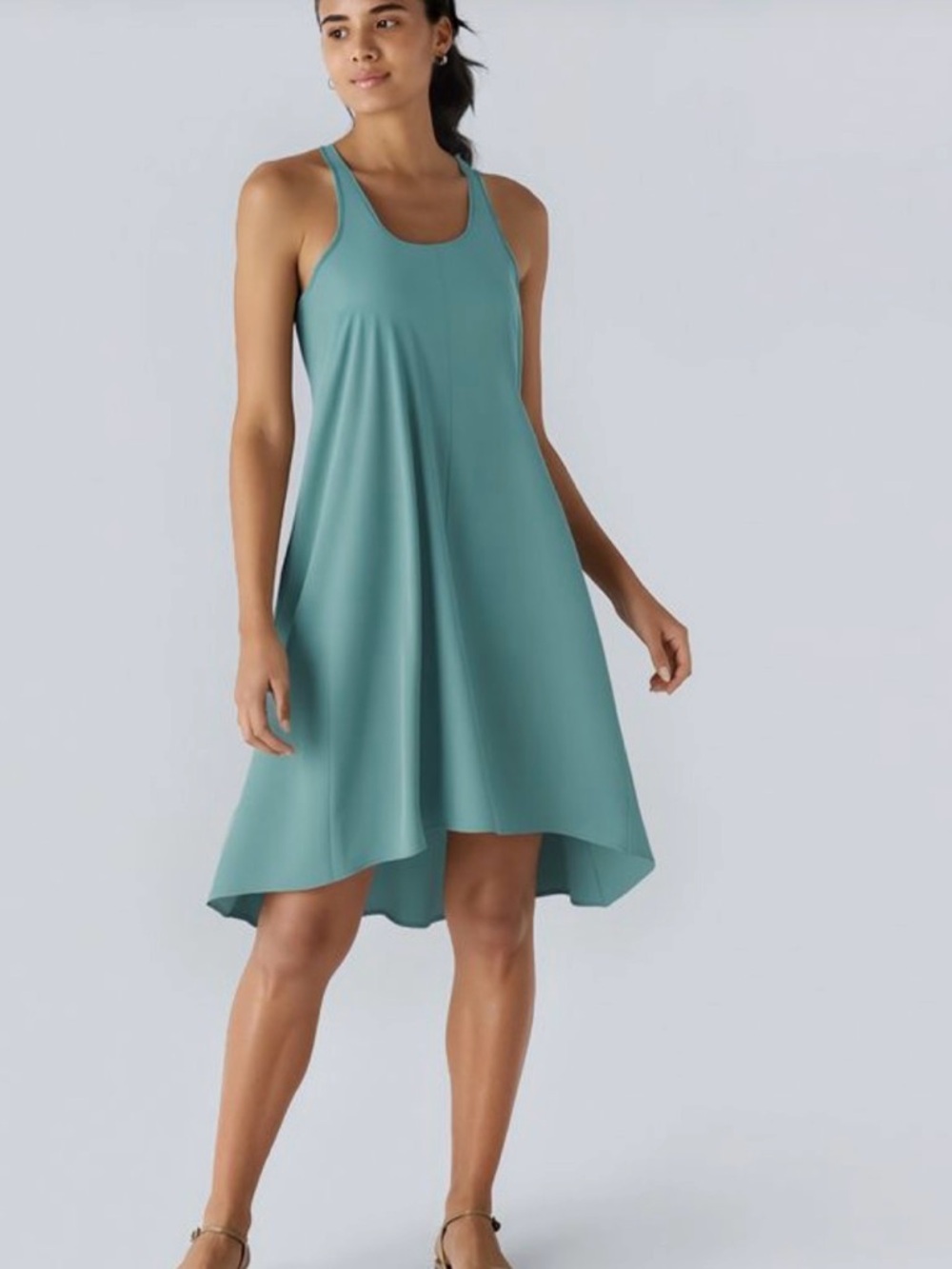 NWT Halara Breezeful Racer Pocket High-Low Flowy Midi Quick-Dry Dress. Large